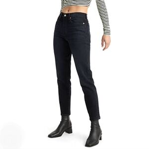 Levi's Wedgie Ankle Jeans Butt Lift Taper Leg Wild Bunch Big E Icon Fit Black 27